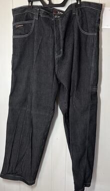 Vintage Brooklyn Xpress Jeans Baggy Black With White Stripes Sports Wear 44 V8